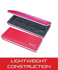 Open Durable Steel and Vinyl Caliper Case for 6 Inch Calipers, showing red exterior and foam interior for easy transport and snug fit.
