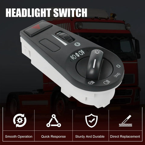 Volvo Truck Front Left Headlight Switch 13 Pin Replacement Part For FH12 FM VNL 50-104-003 20942844 Direct Fit OEM Compatibility