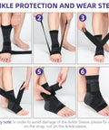 Instructions for wearing Adjustable Ankle Brace For Men And Women, Compression Support That Stabilizes Ligaments, Large Size, Green