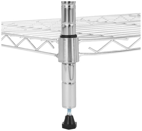 Heavy Duty Four Shelf Adjustable Wire Shelving With Built Tough Steel Frame And Smooth Chrome Finish For Garage Kitchen Or Shop Truly Solid Assembly And Darn Reliable Organization
