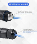 Underwater RJ45 Coupler IP68 Ethernet Connector for Outdoor LED Equipment, M25 Gland shown close-up with cable connection
