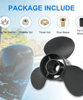 Outboard Boat Propeller 14 1/4 X 21 Pitch Replacement For Mercury Engines 135-300HP Right Hand Rotation 15 Spline 3 Blade Black Kit