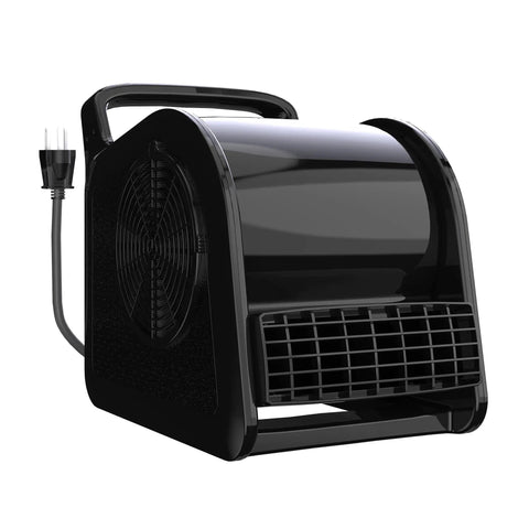 Black Industrial Floor Fan Air Mover 580W Power, 22 Meters Per Second Wind, 685 CFM Airflow, ideal for workshop ventilation.