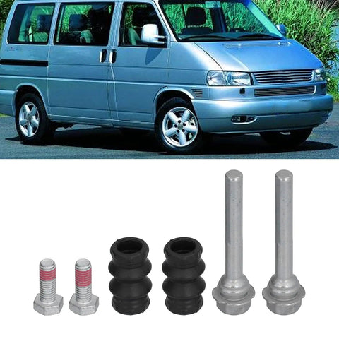 Premium Rear Brake Caliper Slider Pin Kit For T4 Vehicles. Get Smooth Stops With These Durable Guide Bolts And Bushings. Easy Install, Perfect Oem Fit To Fix Squeaky Brakes And Ensure Your Ride Rolls Like A Dream Today. T4 van brake slider pin kit with bolts and rubber boots