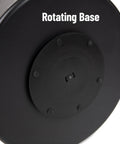 Two-Tier Rotating Snack Carousel Countertop Organizer base showing sturdy black finish with rotating mechanism for 360-degree access.