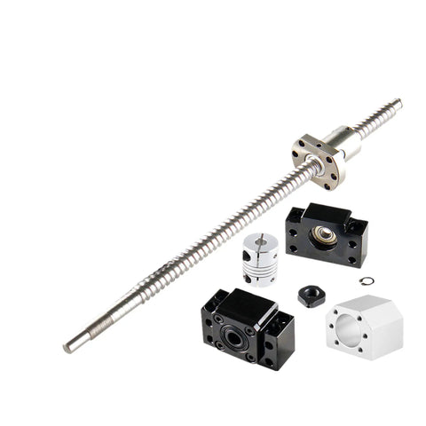 Ball Screw SFU RM1605 400mm Anti Backlash Kit with ball nut housing, BK12 BF12 end supports, and coupler for CNC machines.