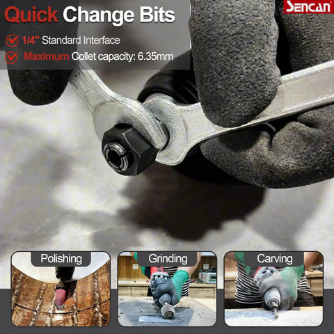 Close-up of Beefy Electric Die Grinder With One Quarter Inch Collet, Variable Speed Corded Power Grinder for metal work