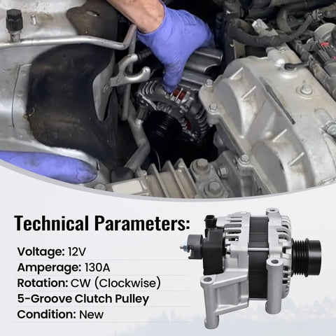 Installation of 130 Amp Alternator Direct Fit For Chevy Malibu 2016 To 2020 1.5L And Cruze 2016 To 2019 1.4L With 5 Groove Decoupler Pulley