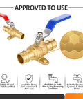 Two Pack Three Quarter Inch PEX A Expansion Ball Valve With Drop Ear Brass Shut Off For PEX A Pipes Red And Blue, ASTM F1960
