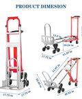 Heavy Duty Convertible Hand Truck For 1000 Lb Load, Aluminum And Steel Workhorse Dolly dimensions in 3 configurations