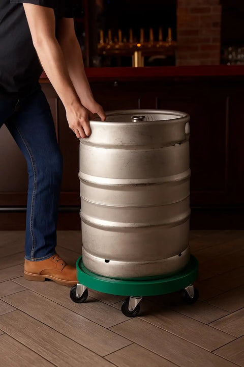 Tough As Nails Steel Keg Dolly With Swivel Casters For Commercial Bars And Breweries Featuring Smooth Rolling Non Marking Wheels And Secure Round Base For Hassle Free Beer Gear Hauling