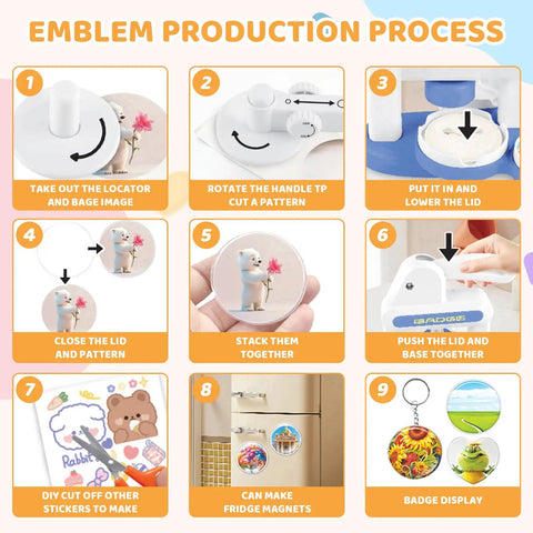 DIY Button Maker Kit Sturdy Pin Press Machine With 24 Badge Circles And Circle Cutter Create Custom Pins Badges And Keychains