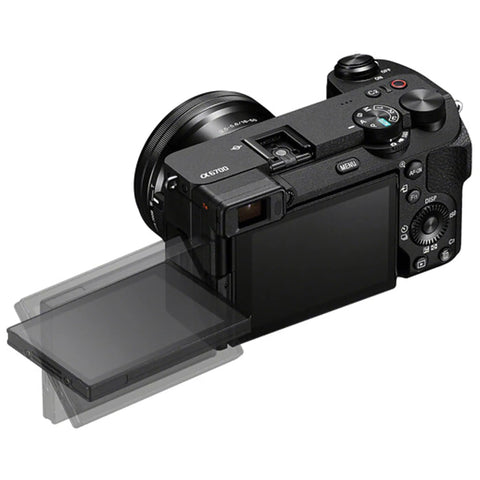 A6700 Mirrorless Camera Kit With 16 To 50mm Lens showing tilting screen feature