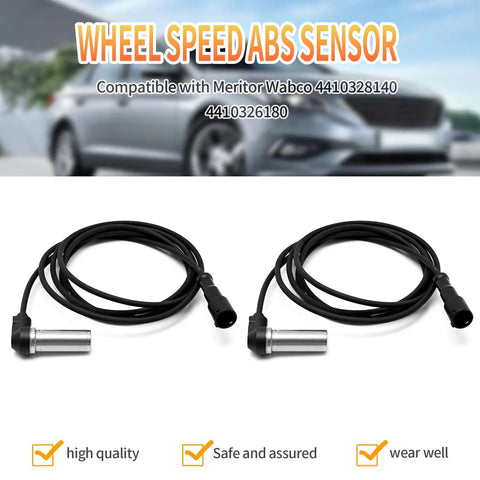 Heavy Duty 6.5 Ft Truck Wheel Speed Abs Sensor Wiring Harness Compatible With Wabco And Meritor 4410328140 4410326180 Pair.