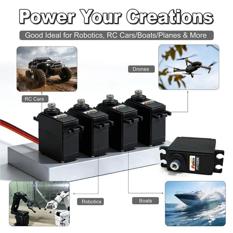 Dope Precision Digital Rc Servo Serving Ten Point Five K Of Raw Torque With Heavy Duty Steel Gears, ideal for RC cars, boats, drones, and robotics.