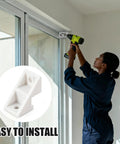 Installer mounting Eight Pack Patio Door Clips And Fixed Panel Brackets For Wood Gliding Sliding Doors Durable Plastic
