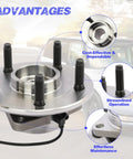 Heavy Duty Front Wheel Hub Bearing Assembly With ABS For Ram 1500 2006 2007 2008 2009 4 Wheel ABS Compatible 5 Stud