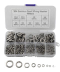 Spring Lock Washers Set 304 Stainless Steel 480 Piece Kit M2 Through M12 Anti Loosening Hardware For Bolts Screws Automotive Repair Projects, organizer box