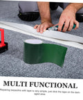 Man using heavy duty RV repair tape for awnings, canopies, tarp, sail, tent, trampoline quick fix rainproof flexible self adhesive repair