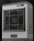 Beat The Heat For Real With This Portable Swamp Cooler Featuring 360 Degree Swivel Evaporative Air Blower For Home And Office Spaces To Stay Cool All Summer Long, front view of cooler with grid.