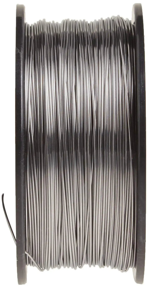Side view of MIG Flux Core Welding Wire.035 NR-211 MP Innershield For Mild Steel on 1 lb spool, showcasing wire detail.
