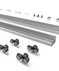 5 Foot 60 Inch Bypass Door Hardware Kit With Aluminum Double Closing Sliding Closet Doors, Finger Pull Included, Smooth And Quiet Operation