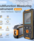 Slick Rechargeable Stud Finder With Bright LCD Display And Heavy Duty Underground Cable Tracker For Sniffing Out Metal Wires In Drywall Or Wood Perfect For Weekend Warriors Doing Home Repairs displayed on a white background.