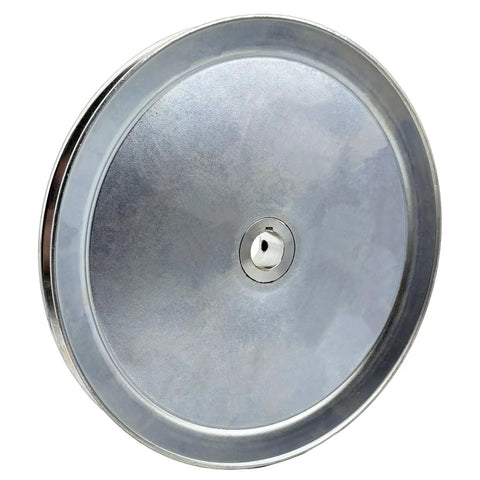 10 Inch One Grove V Belt Pulley For A B 5L 4L AX BX Belts Bore Seven Eighths Inch Carbon Steel Zinc Plated Motor Pulley Includes Standard Keyseats Screws And Wrench For A Rock Solid Durable Drive