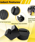 Rubber Jack Pad Pinch Weld Adapter Universal Slotted Frame Rail Protector For Floor Jack Stands Jack Pads Extension And Protection Supports 2 To 4 Tons 4 Packs Grippy Non Slip Design Cushioned Paint Protection Durable Rubber Cushioning