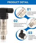 4 To 20 mA Air Pressure Transmitter For Water Oil Gas Applications 24V DC 0 To 3 Bar Silicone Sensor In Stainless Steel Body