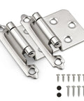 Soft Close 1/2 Overlay Brushed Nickel Kitchen Cabinet Door Hinges For Face Frame Cabinets, hinge set with screws included.
