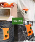 Spirit Level Tool Small Pocket Level with 2 Bubble Spirit Leveler Metal Keychain 3PCS in hands and pockets for easy carrying.