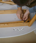 Installing Butterfly Corner Brace Brackets 12 Pack Zinc Alloy Silver Shelf Brackets For Cabinets And Beds on wooden furniture