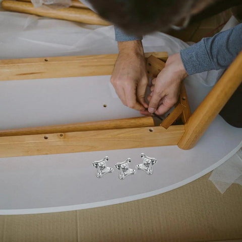 Installing Butterfly Corner Brace Brackets 12 Pack Zinc Alloy Silver Shelf Brackets For Cabinets And Beds on wooden furniture