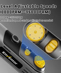 Close-up of Beast 130W Corded Rotary Tool Kit With 204 Piece Accessory Set 6 speed dial from 10000 to 35000 RPM