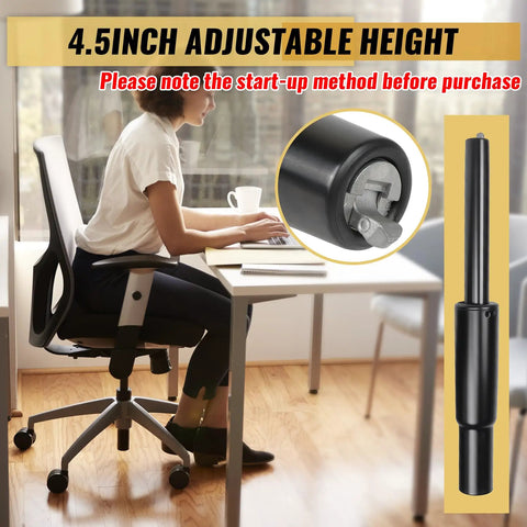 Heavy Duty Gas Cylinder Replacement For Steelcase Leap V2 Office Chair, side view with height adjustment feature highlighted.