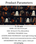 Cute Vintage Gothic Desk Pad XXL Mouse Pad For Large Desks with Dark Academia theme, 31.5 by 15.8 inches, bookshelf pattern, stitched edges.
