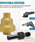 2-piece diamond step drill bit set with 20/35/50 mm steps, M10 thread for tile, stone, concrete.