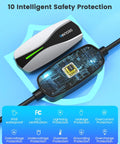 Legit Tesla Level One And Two Ev Charger Featuring Nacs Connector and ETL Certified with intelligent safety protection features.