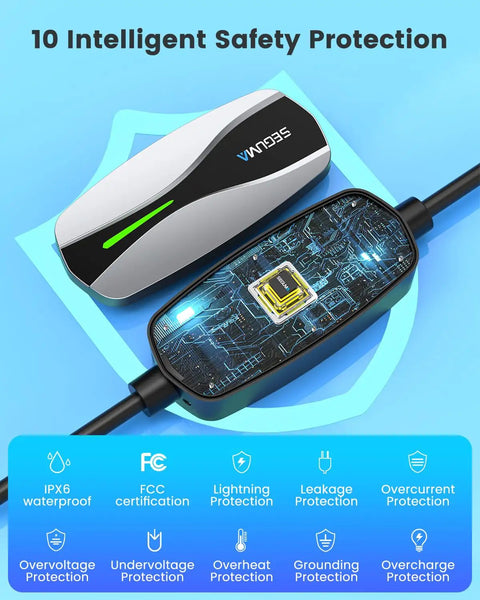 Legit Tesla Level One And Two Ev Charger Featuring Nacs Connector and ETL Certified with intelligent safety protection features.