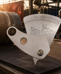 Stainless Steel Weld Gauge With Inch Scale For Fabrication And Weld Setup Rust Resistant Workshop Tool For Welders Metalworkers Factories And Industrial Jobs showing angle measurement details.