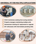 2 Pack Copper Pipe Connectors For Hvac Air Conditioning Repair Weld Free Couplings With Flare Nuts Solid Copper installation process.