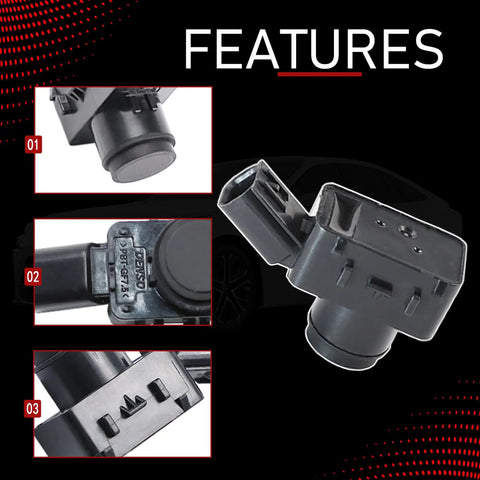 Ultrasonic Parking Sensor Kit For 2020 To 2025 Toyota And Lexus Vehicles With Water Resistant ABS Housing And Easy Install Improved Parking Assist And Reliable Distance Alerts, black ABS sensor close-up