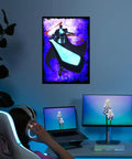 Solo Leveling Igris Shadows and Monsters Metal Wall Art Magnet Mounted Premium Poster with vivid graphics in gaming setup.