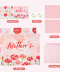 Two Pack 13 Inch Large Mothers Day Gift Bags With Handles, Reusable Nonwoven Floral Gift Bags With Cards, Comes With Tissue Paper