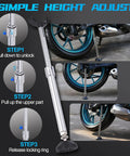 Portable Universal Motorcycle Wheel Lift Stand For Easy Tire And Chain Maintenance And Cleaning No Fuss On The Go Jack Compatible With Most Bikes Like Rebel 250 500 Grom Ninja 650 KLR 650 CRF250L KLX300 KLX110 Africa Twin