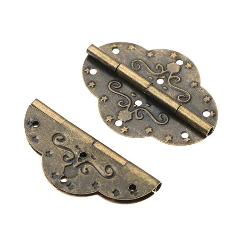 Antique Bronze Cabinet Hinges Set Of 2 69x53mm For Jewelry Boxes Wooden Boxes And Drawers Vintage Iron Hardware Decorative Furniture Fittings Heavy Duty Home And Shop Upgrade