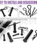 67-Piece Clevis Pin And Cotter Pin Kit With R Pins Hairpins And Split Pins For Automotive Trucks And Lawn Mowers, close-up view