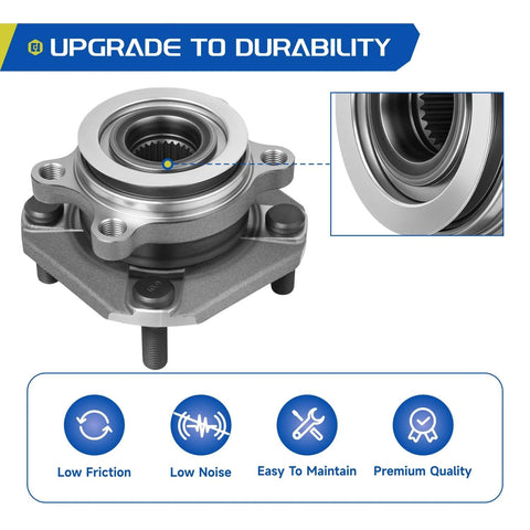 Front Wheel Bearing Hub Assembly Pair For 2007 2012 Nissan Sentra 2.0L With 4 Wheel ABS And 4 Lugs OE Grade Replacement