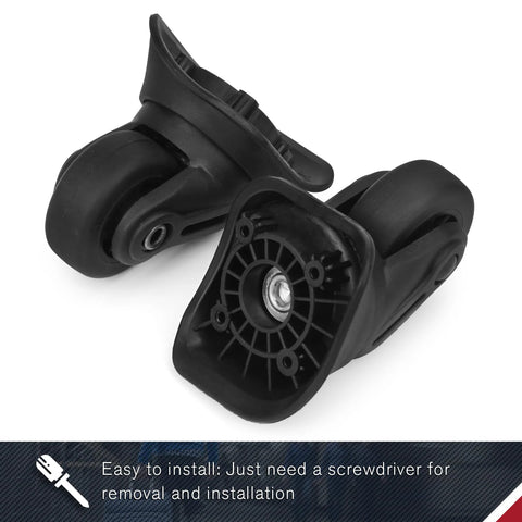Luggage Wheels Replacement Pair For Suitcases And Carry On Wear Resistant Spinner Wheels With Four Holes ZA 72A Not Universal Compatibility Check Wheel Shape Hole Pitch And Size Made From PVC And PP With Bearing For Smooth Rolling And Durable Use